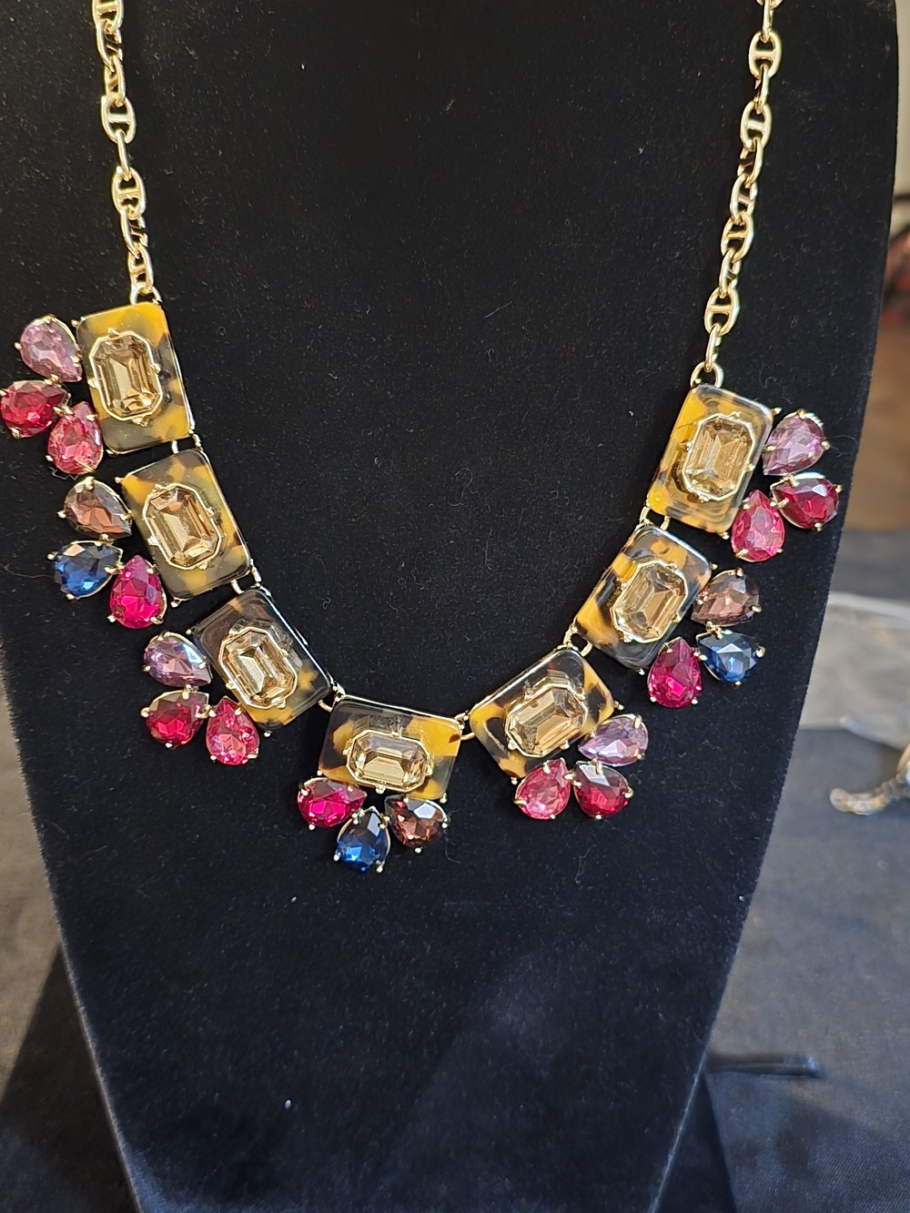 Colorful Tort and Crystal Statement Necklace from Talbots